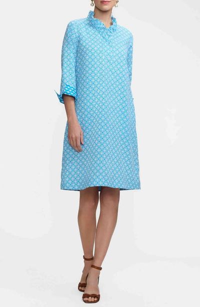 Foxcroft Foxcroft Tammy Geo Lattice Cotton Shirtdress