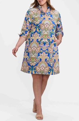 Foxcroft Foxcroft Tammy Paisley Print Shirtdress