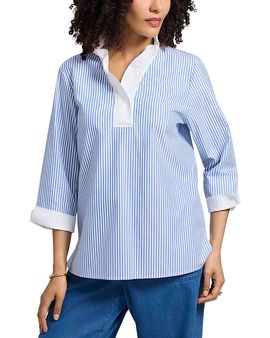 Foxcroft Foxcroft Tammy Stripe 3/4 Sleeve Pullover Shirt