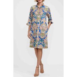 Foxcroft Foxcroft Tammy Three-Quarter Sleeve Cotton Dress