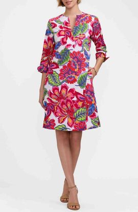 Foxcroft Foxcroft Vena Paradise Blooms Print Cotton Shift Dress