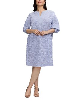 Foxcroft Plus Foxcroft Plus Alicia Jacquard Dot Crinkle Dress