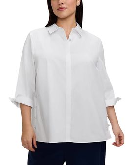 Foxcroft Plus Foxcroft Plus Beatrice Three Quarter Sleeve Tunic Shirt