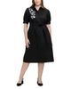 Foxcroft Plus Foxcroft Plus Esther Embroidered Shirtdress - 1