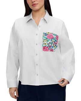 Foxcroft Plus Foxcroft Plus Jodie Long Sleeve Matte Sateen Shirt