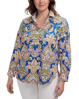 Foxcroft Plus Foxcroft Plus Meghan Long Sleeve Shirt
