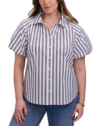 Foxcroft Plus Foxcroft Plus Paula Puff Sleeve Shirt