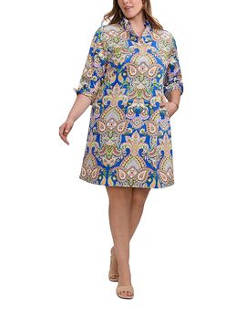 Foxcroft Plus Foxcroft Plus Tammy Three Quarter Sleeve Dress