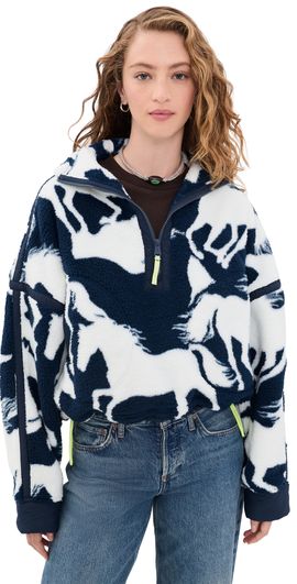 FP Movement FP Movement Mountain High Printed Half-Zip Fleece Wild Horses Navy Com