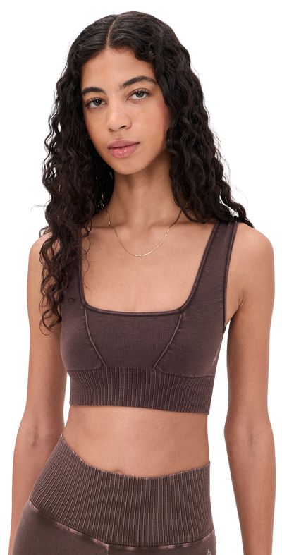 FP Movement FP Movement Square Neck Good Karma Bralette Washed Chocolate