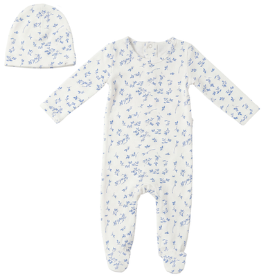 Fragile Fragile Boy Leaves Print Romper Set with Hat
