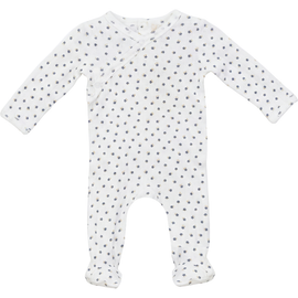 Fragile Fragile Boy Pointelle Flower Print Wrap Romper