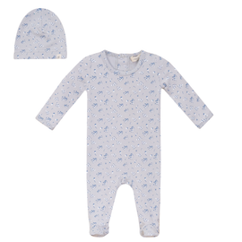 Fragile Fragile Floral Print Romper with Hat