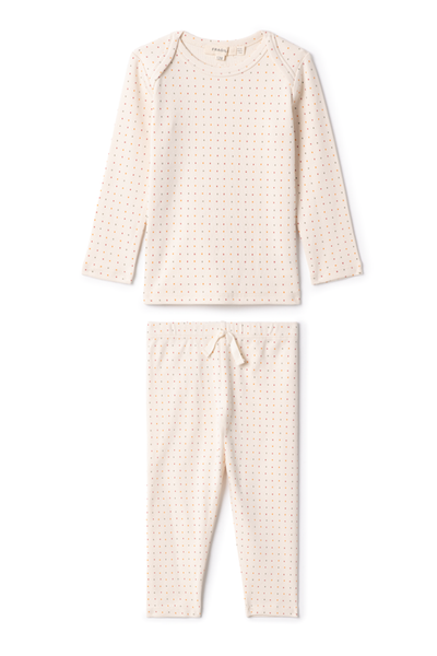 Fragile Fragile Girl 2 Piece Ribbed Square Print Top and Pants Set