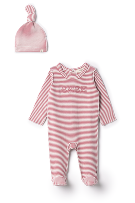 Fragile Fragile Girl Bebe Embroidered Brushed Romper and Hat