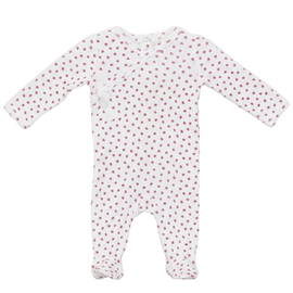 Fragile Fragile Girl Pointelle Flower Print Wrap Romper