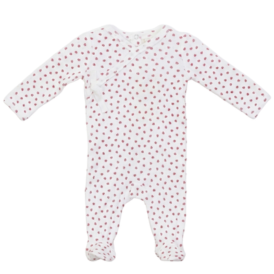Fragile Fragile Girl Pointelle Flower Print Wrap Romper