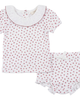 Fragile Fragile Girls Pointelle Two-Piece Short Set with Ruffle Collar - 1