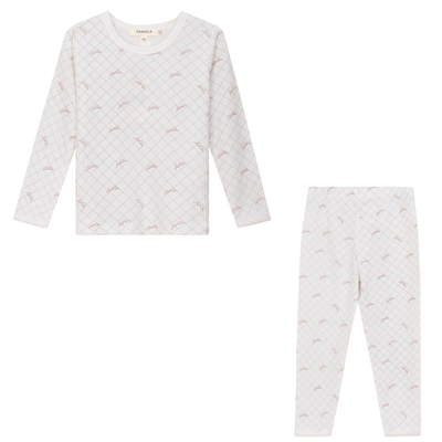 Fragile Fragile Mesh Print 2 Piece Set Long Sleeve Top & Pants