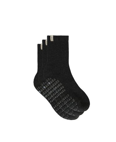 Fraise Fraise Graphite Trio Grip Socks, Pack of 3