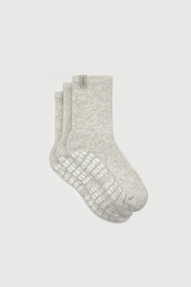 Fraise Fraise Heather Oat Grip Sock Trio 