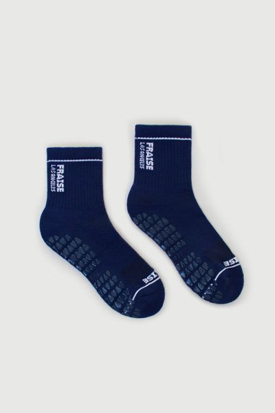 Fraise Fraise Varsity Sport Grip Sock in Navy, Women's at Urban Outfitters