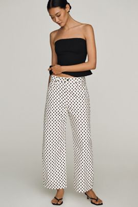 FRAME Bow Crop High-Rise Tapered Jeans