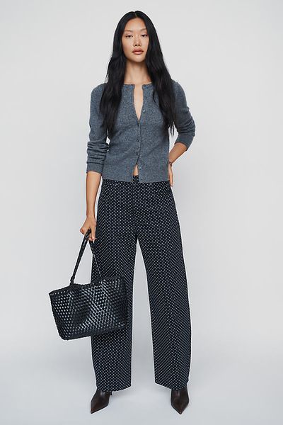 FRAME Bow High Rise Tapered Jeans