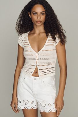 FRAME Cotton Eyelet Shorts