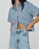 FRAME Crochet Bow High Rise Crop Barrel Jeans - 3