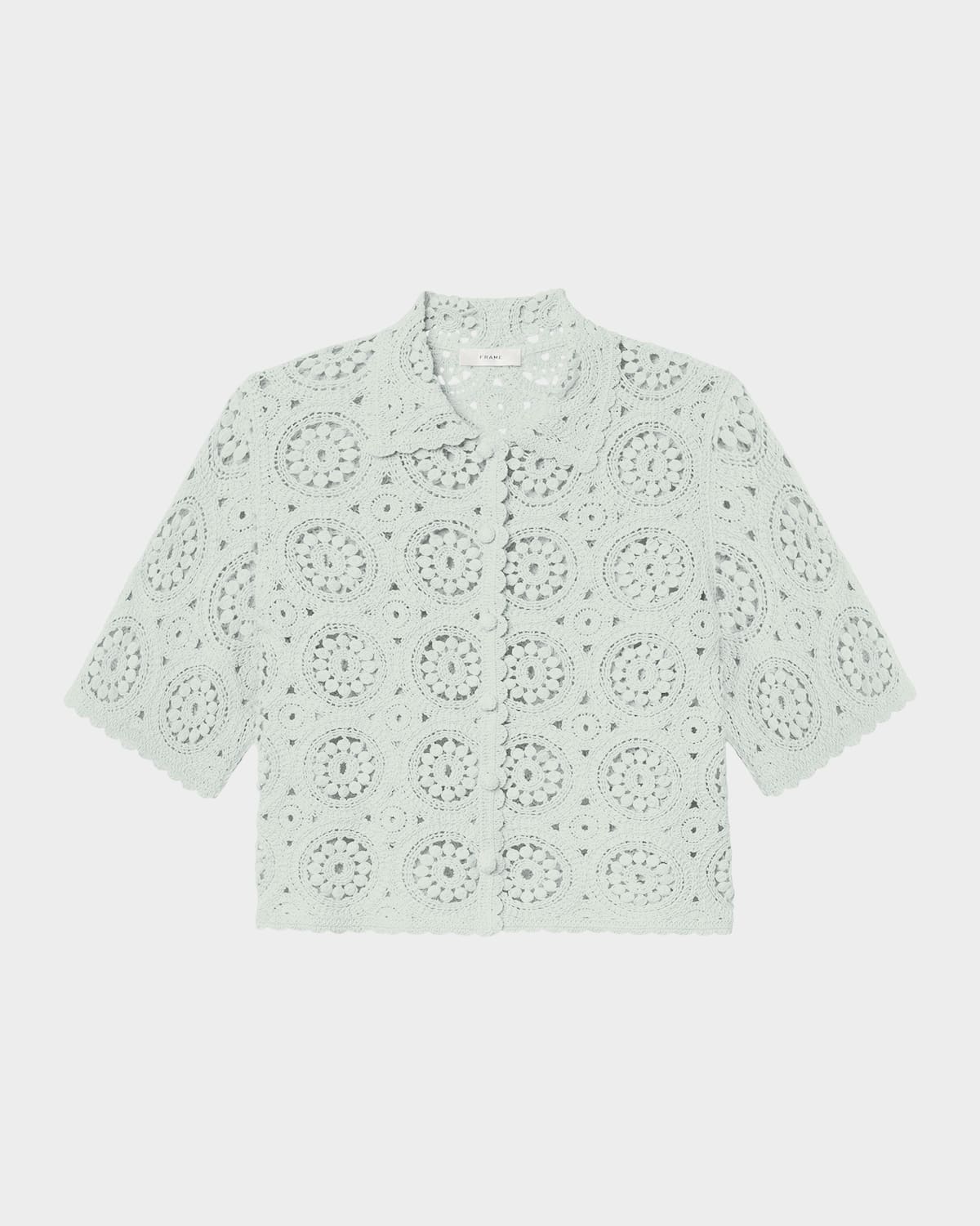 FRAME Crochet Cotton Boxy-Fit Top