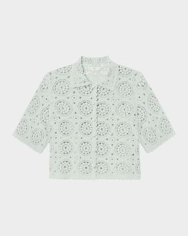 FRAME Crochet Cotton Boxy-Fit Top