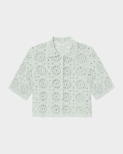 FRAME Crochet Cotton Boxy-Fit Top