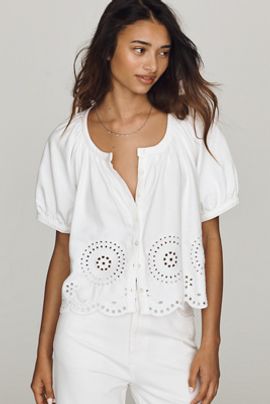 FRAME Eyelet Blouse