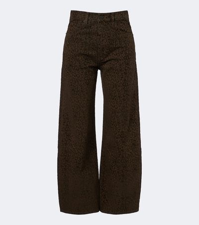 Frame Frame Bow leopard-print barrel-leg jeans