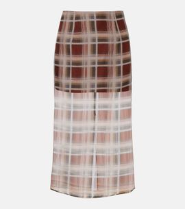 Frame Frame Check silk midi skirt