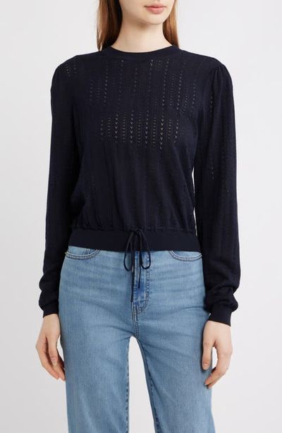 FRAME FRAME Cotton & Modal Pointelle Sweater