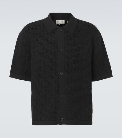 Frame Frame Crochet cotton-blend polo shirt