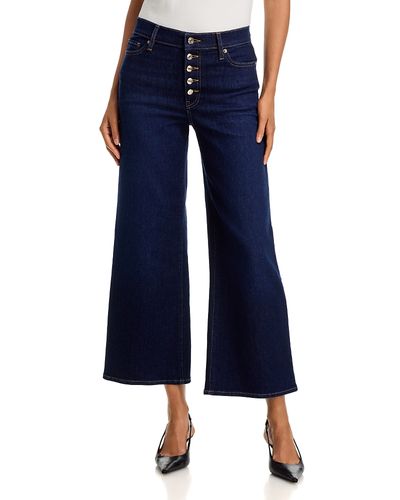 Frame Frame Le Pixie Slim Palazzo Exposed Button Jeans in Fairway