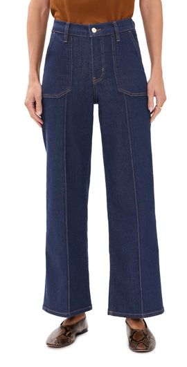 FRAME FRAME Le Pixie Slim Petite Palazzo Jeans Rinse