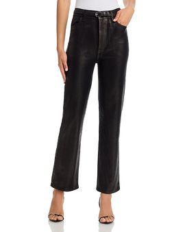 Frame Frame Le Sleek Coated High Rise Straight Jeans in Mood Ring