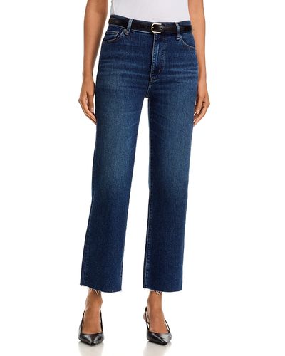 Frame Frame Le Sleek High Rise Straight Jeans in Showdown Raw Fray