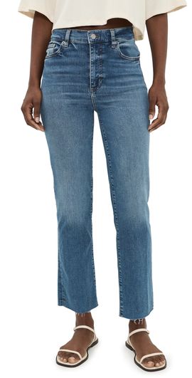 FRAME FRAME Le Sleek Straight Jeans Daylily Raw Fray