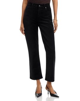 Frame Frame Le Sleek Velvet Straight Jeans in Black