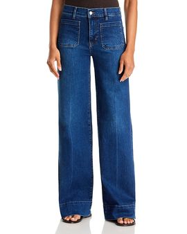 Frame Frame Le Slice Slim Palazzo Jeans in Folklore