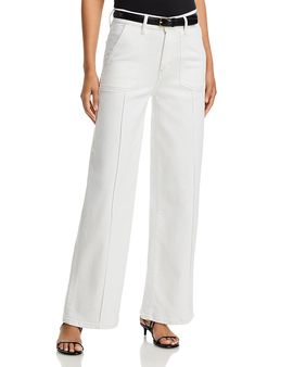 Frame Frame Le Slim High Rise Palazzo Pintuck Jeans in Au Natural