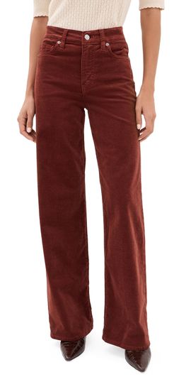 FRAME FRAME Le Slim Palazzo Corduroy Pants Wine