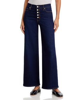 Frame Frame Le Slim Palazzo High Rise Exposed Button Jeans in Fairway