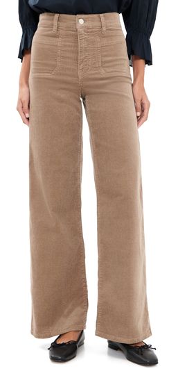 FRAME FRAME Le Slim Palazzo Modernist Corduroy Pants Soft Taupe