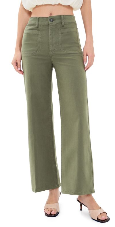 FRAME FRAME Le Slim Palazzo Modernist Pocket Pants Grasshopper